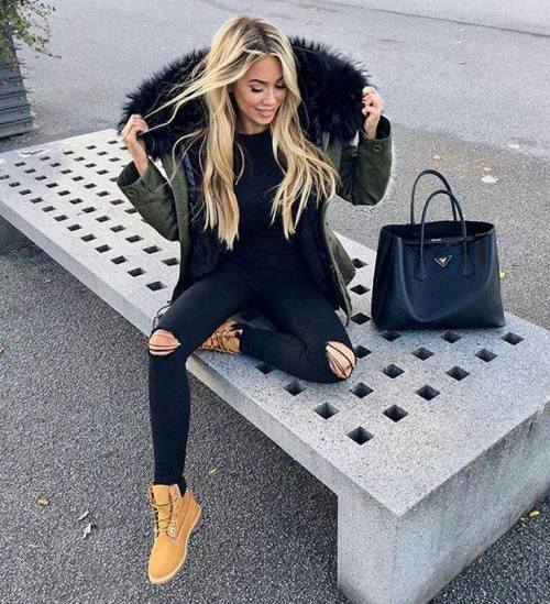 cute girl outfits with timberlands