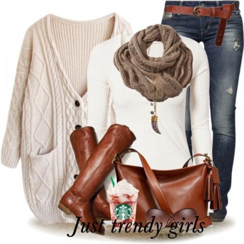 Winter outfits in cognac boots | | Just Trendy Girls