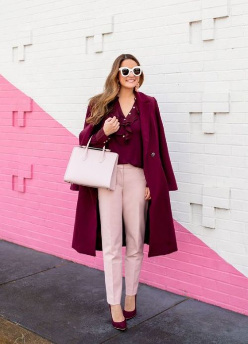 How to wear pink with burgundy | | Just Trendy Girls