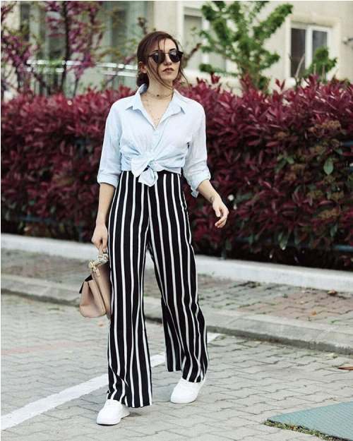 striped palazzo outfit