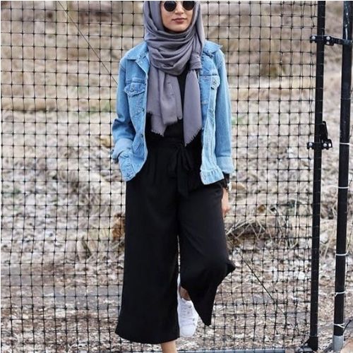 How to wear the oversized jean jackets with hijab | | Just Trendy Girls