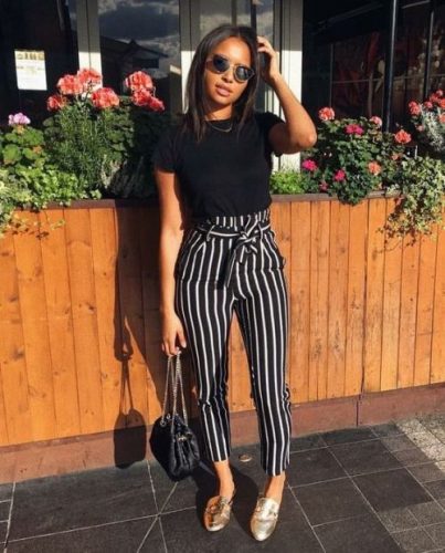How to wear the striped wide pants this summer | | Just Trendy Girls